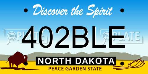 402BLE North Dakota License Plate