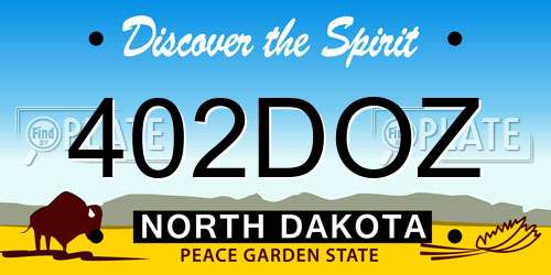 402DOZ North Dakota License Plate