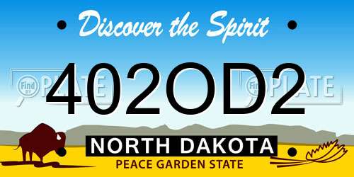 402OD2 North Dakota License Plate