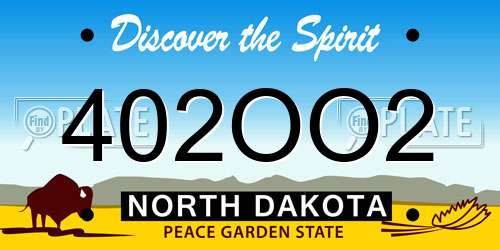 402OO2 North Dakota License Plate