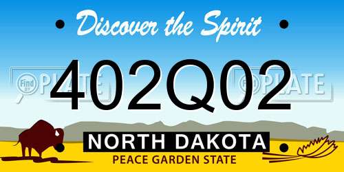 402Q02 North Dakota License Plate