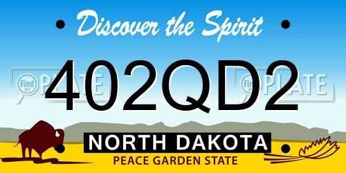 402QD2 North Dakota License Plate