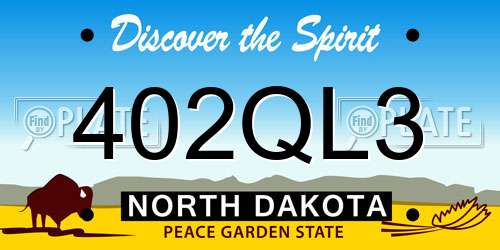 402QL3 North Dakota License Plate