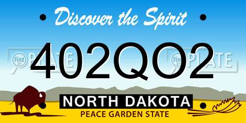 402QO2 North Dakota License Plate