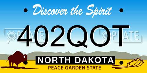 402QOT North Dakota License Plate