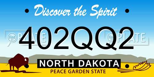 402QQ2 North Dakota License Plate