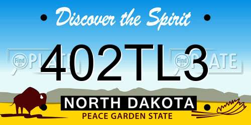 402TL3 North Dakota License Plate