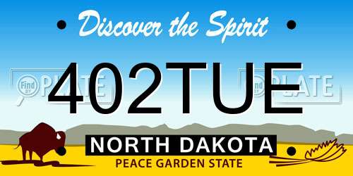 402TUE North Dakota License Plate