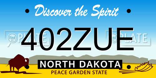 402ZUE North Dakota License Plate