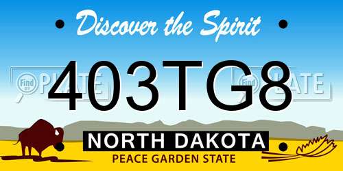 403TG8 North Dakota License Plate