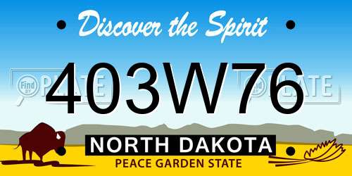 403W76 North Dakota License Plate