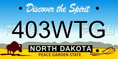 403WTG North Dakota License Plate