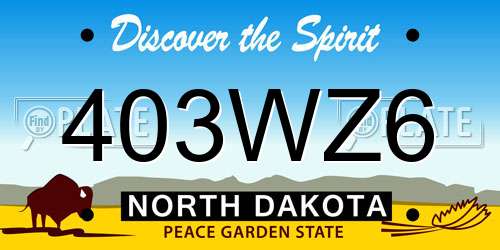 403WZ6 North Dakota License Plate