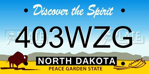 403WZG North Dakota License Plate