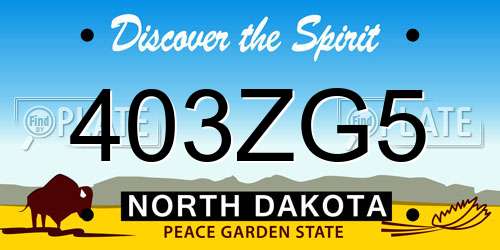 403ZG5 North Dakota License Plate