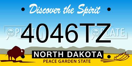 4046TZ North Dakota License Plate