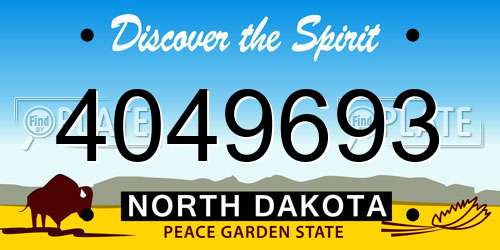 4049693 North Dakota License Plate