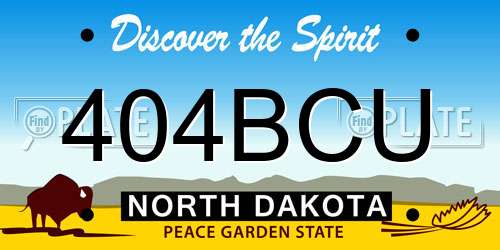404BCU North Dakota License Plate