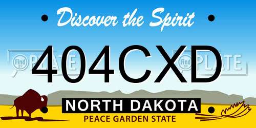 404CXD North Dakota License Plate