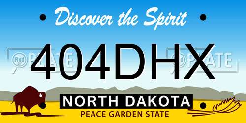 404DHX North Dakota License Plate