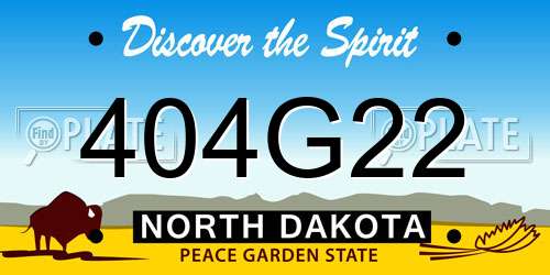 404G22 North Dakota License Plate