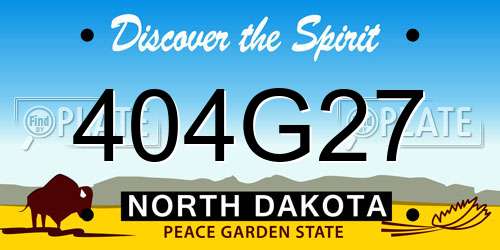 404G27 North Dakota License Plate