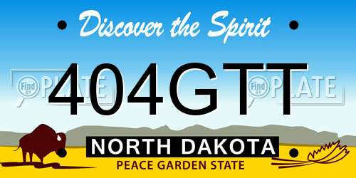 404GTT North Dakota License Plate