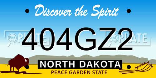 404GZ2 North Dakota License Plate