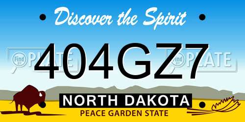404GZ7 North Dakota License Plate