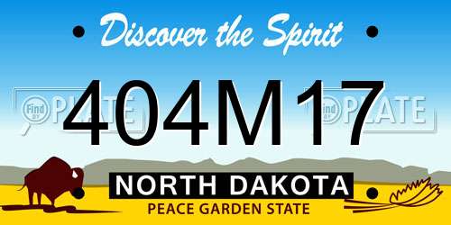 404M17 North Dakota License Plate