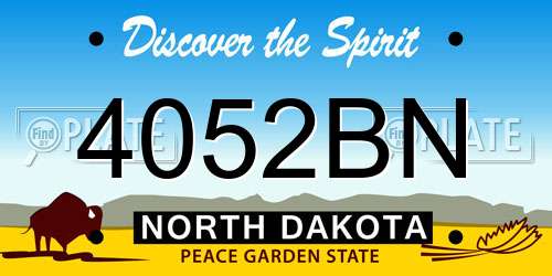 4052BN North Dakota License Plate