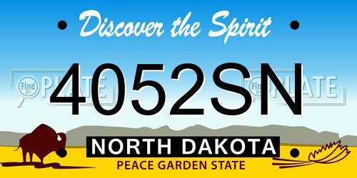 4052SN North Dakota License Plate
