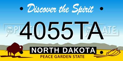 4055TA North Dakota License Plate