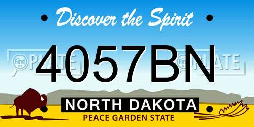 4057BN North Dakota License Plate