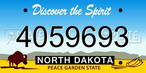 4059693 North Dakota License Plate