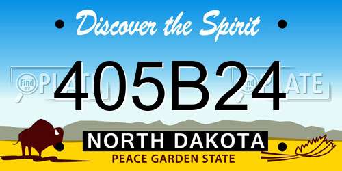 405B24 North Dakota License Plate