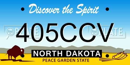 405CCV North Dakota License Plate
