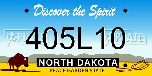 405L10 North Dakota License Plate