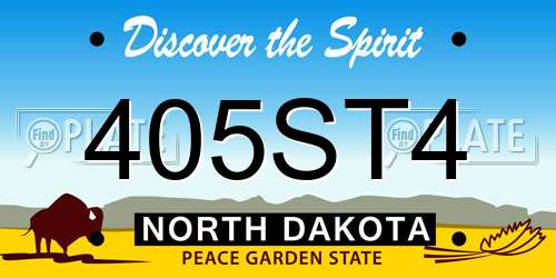 405ST4 North Dakota License Plate