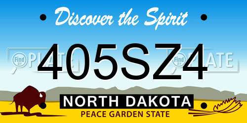 405SZ4 North Dakota License Plate