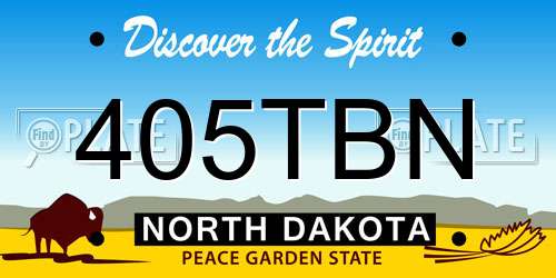 405TBN North Dakota License Plate