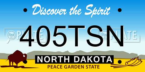 405TSN North Dakota License Plate
