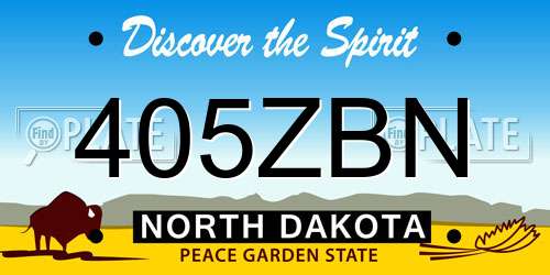 405ZBN North Dakota License Plate