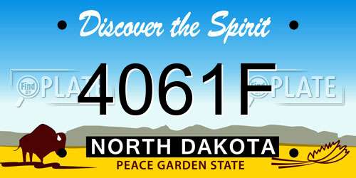 4061F North Dakota License Plate