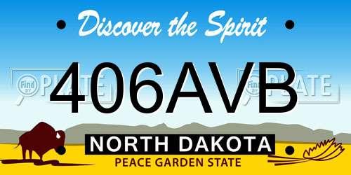 406AVB North Dakota License Plate