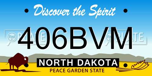 406BVM North Dakota License Plate