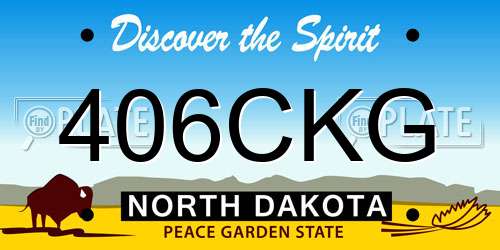 406CKG North Dakota License Plate
