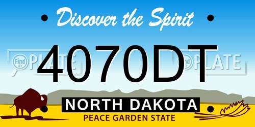 4070DT North Dakota License Plate