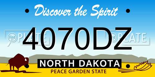 4070DZ North Dakota License Plate