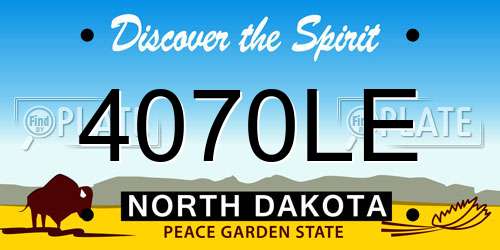 4070LE North Dakota License Plate